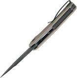 Kubey Bravo One Linerlock Tan G10 Folding AUS-10 Drop Point Pocket Knife 319D
