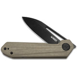 Kubey Royal Pocket Knife Linerlock Tan G10 Folding D2 Steel Clip Pt Blade 321E