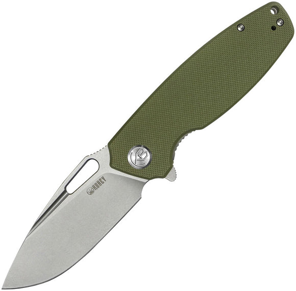 Kubey Tityus Pocket Knife Linerlock Green G10 Folding Bead Blast D2 Steel 322B