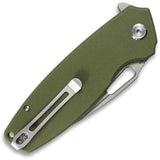 Kubey Tityus Pocket Knife Linerlock Green G10 Folding Bead Blast D2 Steel 322B