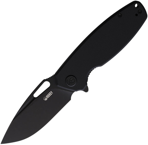 Kubey Tityus Pocket Knife Linerlock Black G10 Folding Stonewash D2 Steel 322C