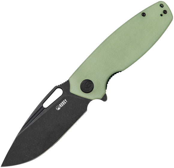 Kubey Tityus Pocket Knife Linerlock Jade G10 Folding Black D2 Steel Blade 322E