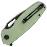 Kubey Tityus Pocket Knife Linerlock Jade G10 Folding Black D2 Steel Blade 322E