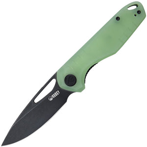 Kubey Doris Pocket Knife Linerlock Jade G10 Folding Black D2 Steel Blade 324B