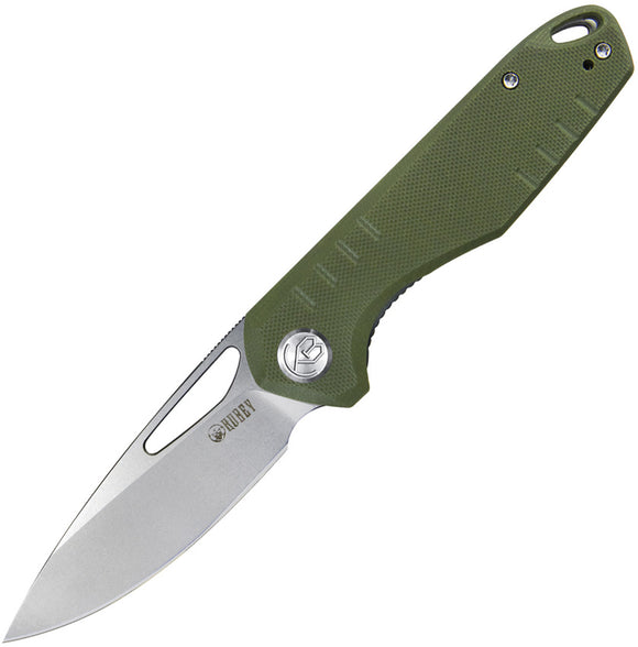 Kubey Doris Pocket Knife Linerlock Green G10 Folding Satin D2 Steel Blade 324D