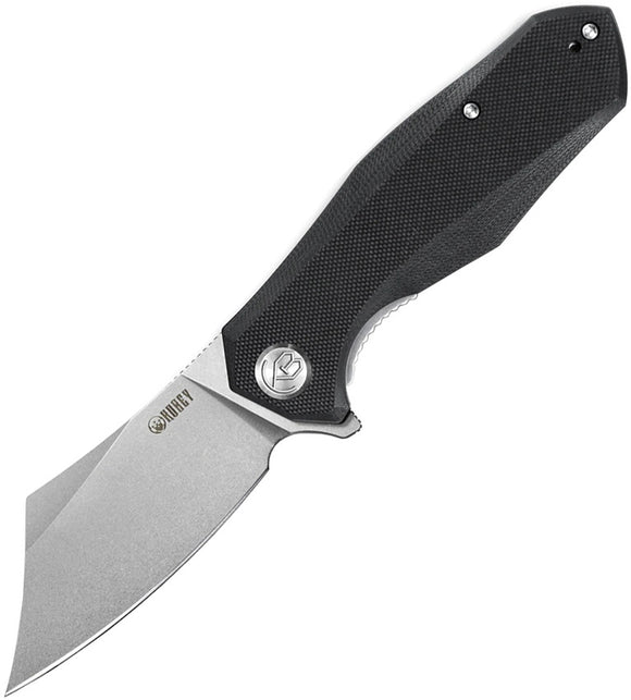 Kubey Cleaver Pocket Knife Linerlock Black G10 Folding D2 Steel Blade 329A