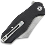 Kubey Cleaver Pocket Knife Linerlock Black G10 Folding D2 Steel Blade 329A