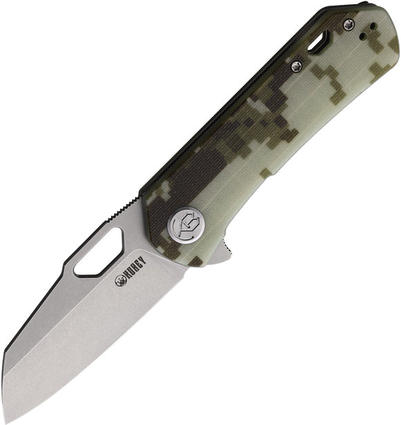 Kubey Duroc Linerlock Green Digital Camo G10 Folding D2 Steel Pocket Knife 332J