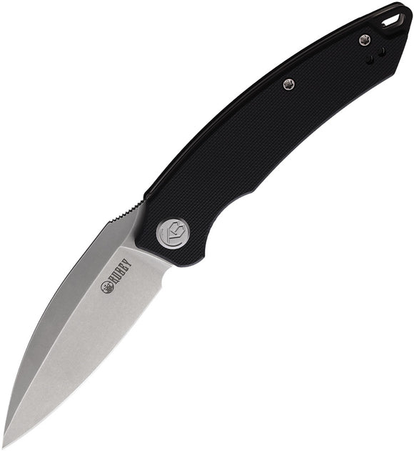 Kubey Leaf Linerlock Black G10 Folding AUS-10 Drop Point Pocket Knife 333A