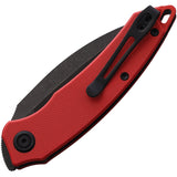 Kubey Leaf Linerlock Red G10 Folding Black AUS-10 Drop Point Pocket Knife 333B