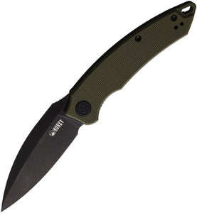 Kubey Leaf Linerlock Green G10 Folding Black AUS-10 Drop Point Pocket Knife 333C