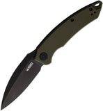 Kubey Leaf Linerlock Green G10 Folding Black AUS-10 Drop Point Pocket Knife 333C