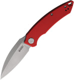 Kubey Leaf Linerlock Red G10 Folding AUS-10 Drop Point Pocket Knife 333F