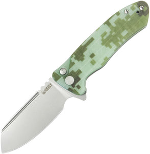 Kubey Creon Button Lock Camo G10 Folding AUS-10 Sheepsfoot Pocket Knife 336J