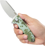 Kubey Creon Button Lock Camo G10 Folding AUS-10 Sheepsfoot Pocket Knife 336J