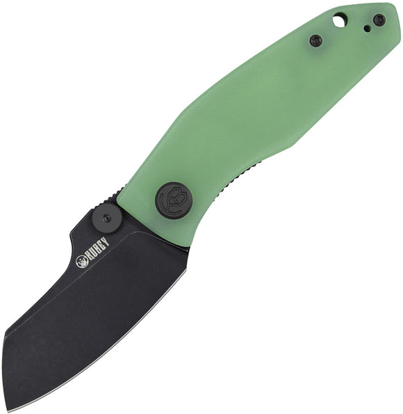 Kubey Monsterdog Pocket Knife Linerlock Jade G10 Folding 14C28N Blade 337C