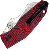 Kubey Monsterdog Linerlock Black & Red G10 Folding Damscus Pocket Knife 337G