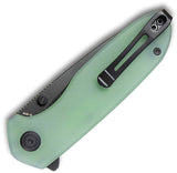 Kubey Belus EDC Linerlock Jade G10 Folding Black AUS-10 Pocket Knife 342B