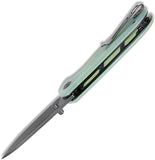 Kubey Belus EDC Linerlock Jade G10 Folding Black AUS-10 Pocket Knife 342B