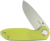 Kubey Belus EDC Linerlock Translucent Yellow G10 Folding AUS-10 Knife 342D