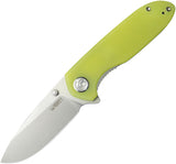 Kubey Belus EDC Linerlock Translucent Yellow G10 Folding AUS-10 Knife 342D