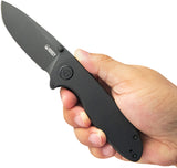 Kubey Belus EDC Linerlock Blackout G10 Folding AUS-10 Drop Pt Pocket Knife 342E