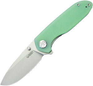 Kubey Belus EDC Linerlock Jade G10 Folding AUS-10 Drop Point Pocket Knife 342F