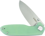 Kubey Belus EDC Linerlock Jade G10 Folding AUS-10 Drop Point Pocket Knife 342F