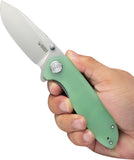 Kubey Belus EDC Linerlock Jade G10 Folding AUS-10 Drop Point Pocket Knife 342F