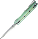 Kubey Belus EDC Linerlock Jade G10 Folding AUS-10 Drop Point Pocket Knife 342F