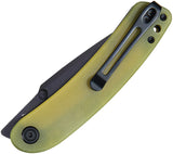 Kubey Momentum Linerlock Translucent Yellow G10 Folding AUS-10 Knife 344F
