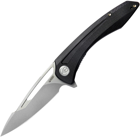 Kubey Merced Linerlock Black G10 Folding AUS-10 Drop Point Pocket Knife 345A