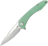 Kubey Merced Linerlock Jade G10 Folding AUS-10 Drop Point Pocket Knife OPEN BOX