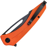Kubey Merced Linerlock Orange G10 Folding Black AUS-10 Drop Pt Pocket Knife 345G