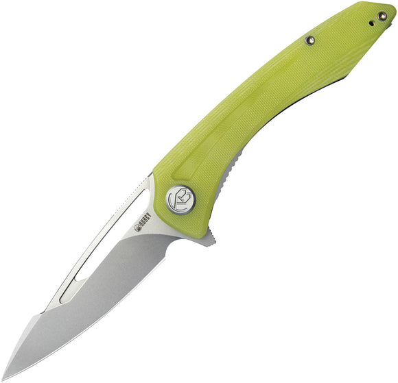 Kubey Merced Linerlock Translucent Yellow G10 Folding AUS-10 Pocket Knife 345H