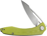 Kubey Merced Linerlock Translucent Yellow G10 Folding AUS-10 Pocket Knife 345H