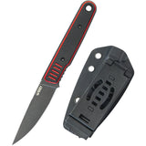 Kubey JL Black & Red G10 Sandvik 14C28N Drop Pt Fixed Blade Knife w/ Sheath 356A