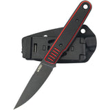 Kubey JL Black & Red G10 Sandvik 14C28N Drop Pt Fixed Blade Knife w/ Sheath 356A