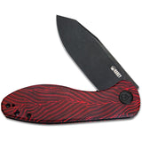 Kubey Master Chief Linerlock Red & Black G10 Folding Blackwash AUS-10 Knife 358A