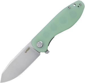 Kubey Master Chief Linerlock Jade G10 Folding AUS-10 Steel Pocket Knife 358C