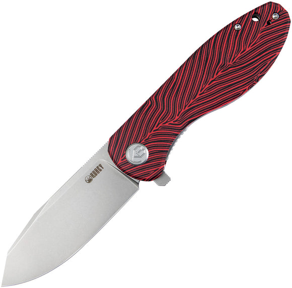 Kubey Master Chief Linerlock Red & Black G10 Folding AUS-10 Pocket Knife 358J