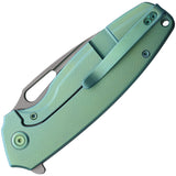 Kubey Tityus Framelock Green Titanium Folding 14C28N Drop Pt Pocket Knife 360B