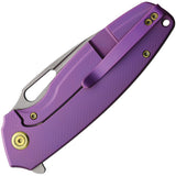 Kubey Tityus Framelock Purple Titanium Folding 14C28N Drop Pt Pocket Knife 360C