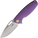 Kubey Tityus Framelock Purple Titanium Folding 14C28N Drop Pt Pocket Knife 360C