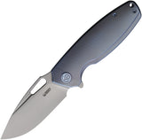 Kubey Tityus Framelock Blue Titanium Folding 14C28N Drop Pt Pocket Knife 360D