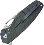 Kubey Tityus Framelock Flamed 6AL4V Titanium Folding 14C28N Pocket Knife 360E