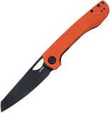Kubey Elang Linerlock Orange G10 Folding Black AUS-10 Sheepsfoot Knife 365B