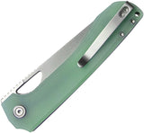 Kubey Elang Linerlock Jade G10 Folding AUS-10 Sheepsfoot Pocket Knife 365C