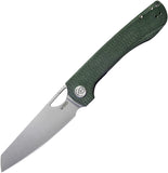 Kubey Elang Linerlock Green Micarta Folding AUS-10 Sheepsfoot Pocket Knife 365E