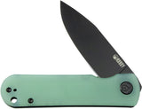 Kubey NEO Linerlock Jade G10 Folding Black AUS-10 Clip Point Pocket Knife 371D